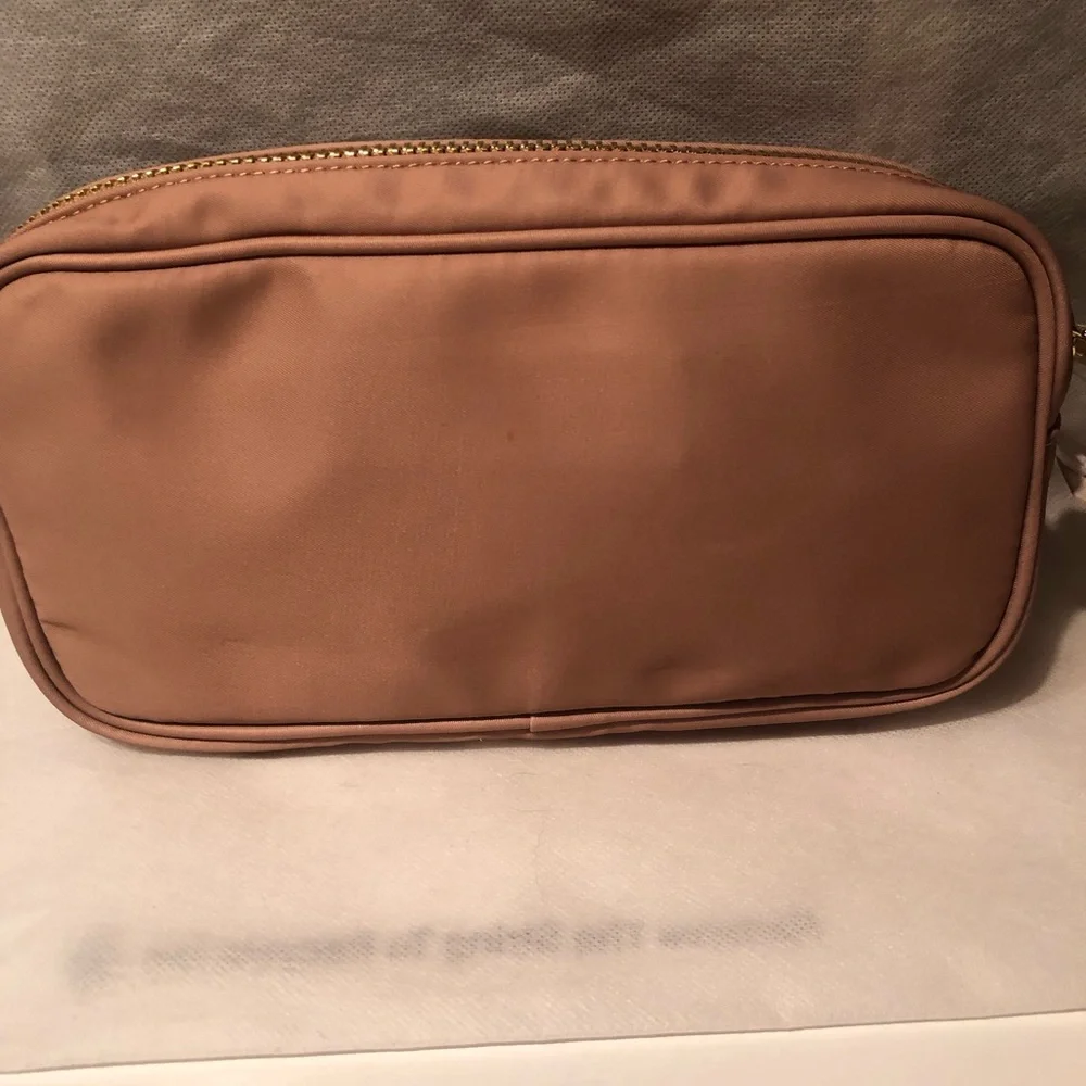 NWT Stoney Clover Lane for Bloomingdale’s Medium Brown Pouch /Cosmetic Bag